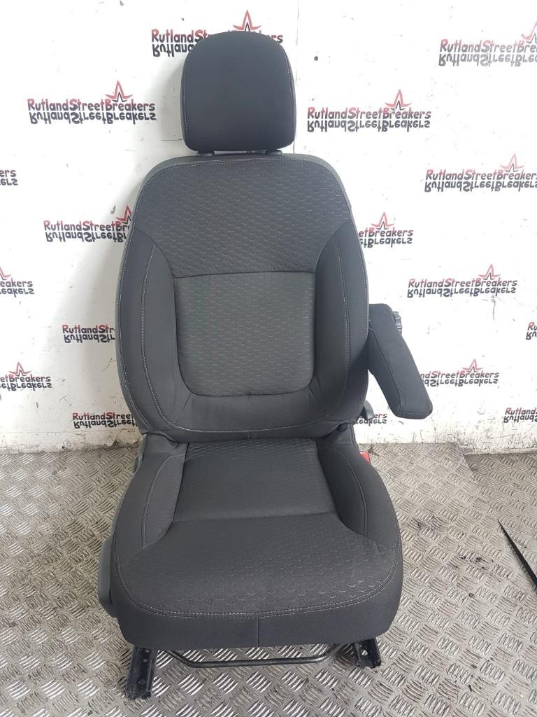 RENAULT-TRAFIC-VAUXHALL-VIVARO-DRIVER-SIDE-FRONT-SEAT-BLACK-CLOTH-2014-TO-2019-147084951211 RENAULT TRAFIC / VAUXHALL VIVARO DRIVER SIDE FRONT SEAT BLACK CLOTH 2014 TO 2019 - Image 1