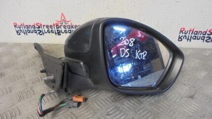 PEUGEOT 208 DRIVER SIDE WING MIRROR IN SHARK GREY KTP 2012 TO 2019