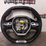 PEUGEOT 3008 / 5008 STEERING WHEEL IN BLACK LEATHER 98105488ZD 2017 TO 2022