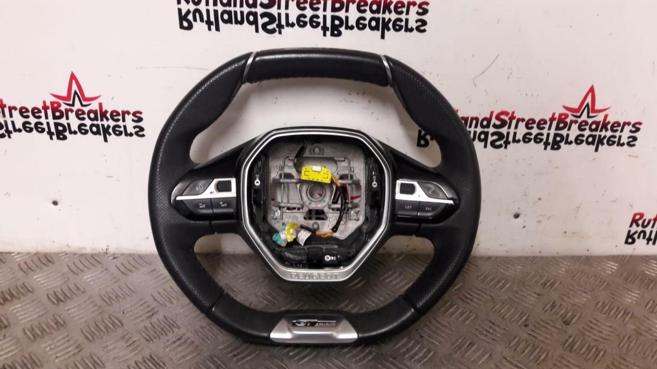PEUGEOT-3008-5008-STEERING-WHEEL-IN-BLACK-LEATHER-98105488ZD-2017-TO-2022-144531402426 PEUGEOT 3008 / 5008 STEERING WHEEL IN BLACK LEATHER 98105488ZD 2017 TO 2022 - Image 1