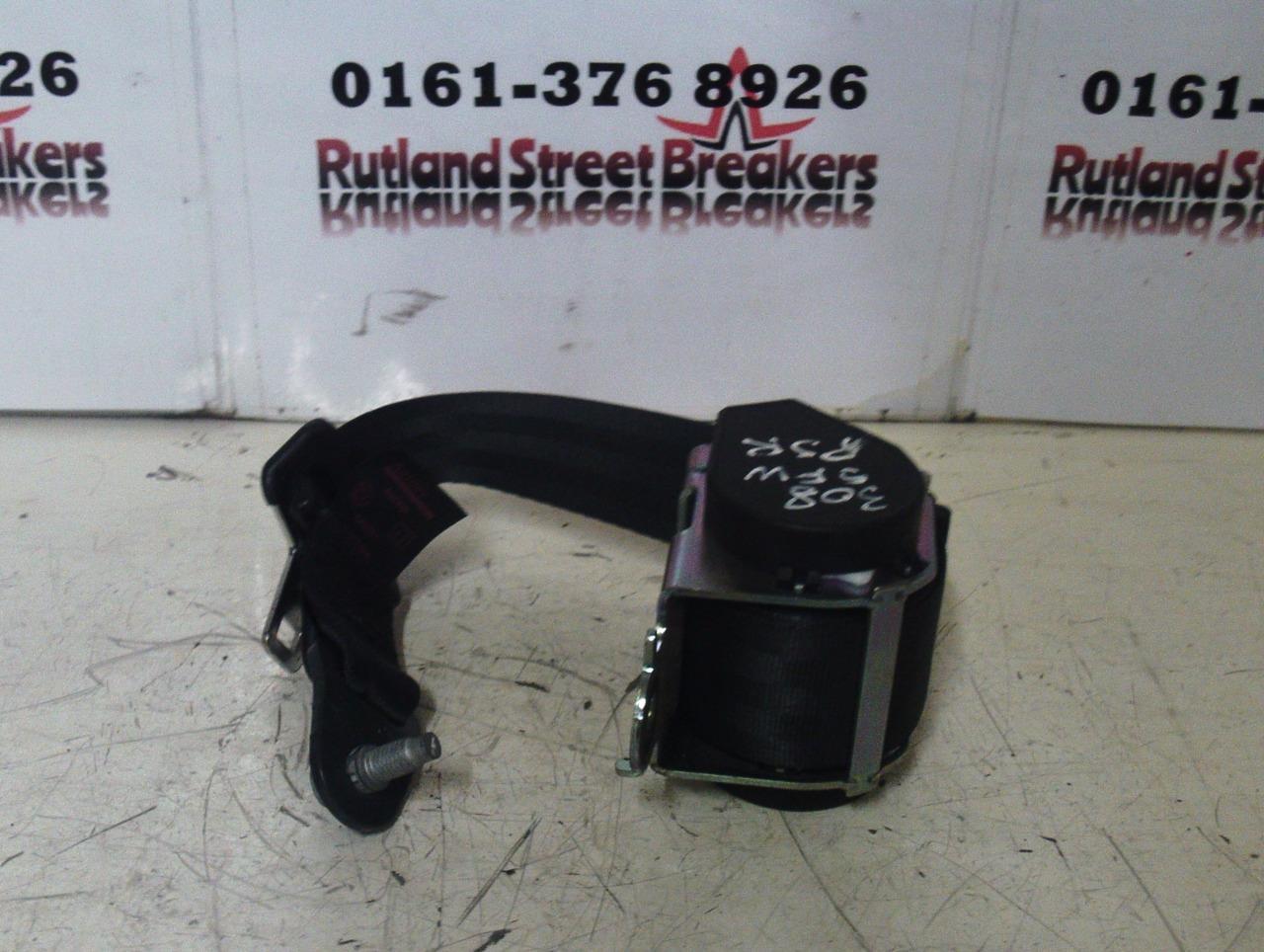 PEUGEOT-308-PASSENGER-SIDE-REAR-NSR-SEAT-BELT-BLACK-2008-2009-2010-2012-2013-132128201786 PEUGEOT 308 PASSENGER SIDE REAR N/S/R SEAT BELT BLACK 2008 2009 2010 2012 2013 - Image 1