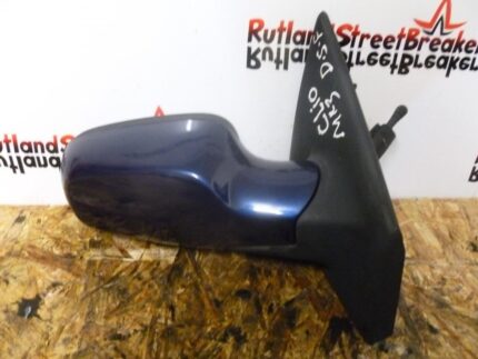 RENAULT CLIO MK3 DRIVER SIDE MANUAL WING MIRROR BLUE NV432  2006 - 2009