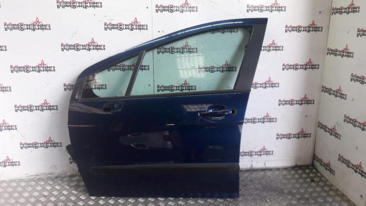 PEUGEOT-308-PASSENGER-SIDE-FRONT-DOOR-IN-MONTEBELLO-BLUE-KPL-2008-TO-2013-135678117708 PEUGEOT 308 PASSENGER SIDE FRONT DOOR IN MONTEBELLO BLUE KPL 2008 TO 2013 - Image 1
