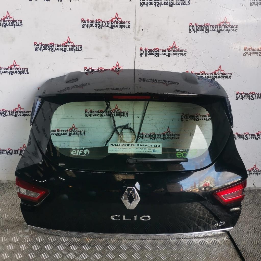 RENAULT-CLIO-MK4-TAILGATE-BOOT-LID-IN-BLACK-TEGNE-2013-TO-2019-147084951218 RENAULT CLIO MK4 TAILGATE / BOOT LID IN BLACK TEGNE 2013 TO 2019 - Image 1